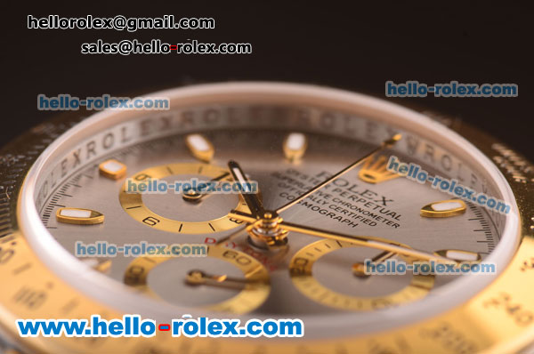 Rolex Daytona Chronograph Swiss Valjoux 7750 Automatic Movement Two Tone with Grey Dial - Click Image to Close